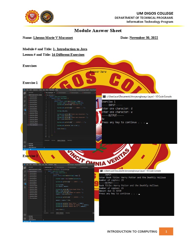 Java Programming Language Examples | PDF | Computing | Information Age