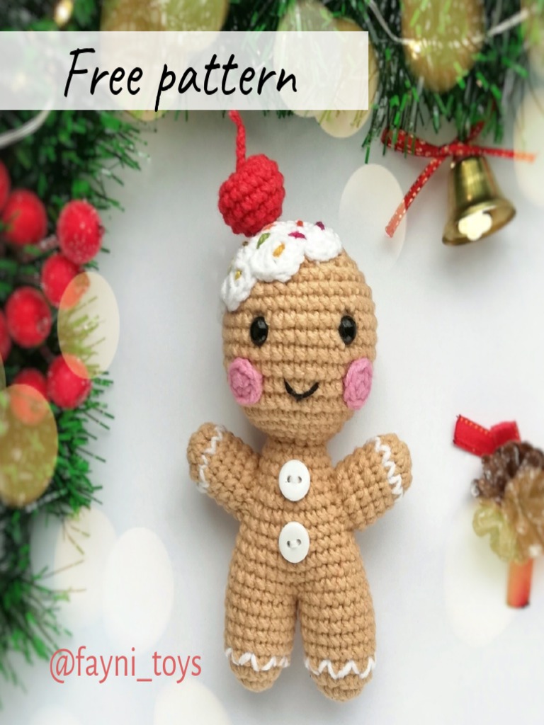 Gingerbread Man Pattern | PDF | Crochet | Embroidery