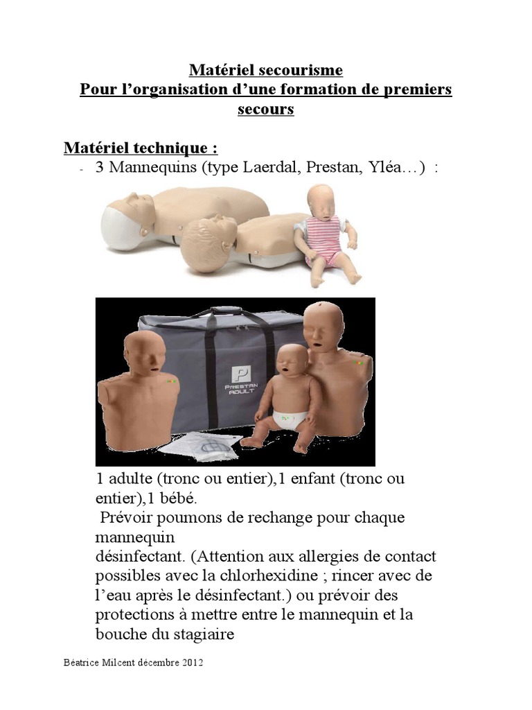 Matériel pour formation secourisme PDF — free download