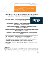 Alia Artical (X) COMPARATIVE STUDY OF AGGRESSION EFFECTS ON YOUNG AND ADULT ATHLETES IN Faisalabad Pakistan