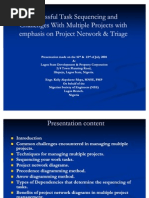 Successful Task Sequencing & Challenges With Multiple Projec