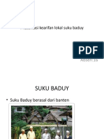 Presentasi Kearifan Lokal Suku Baduy