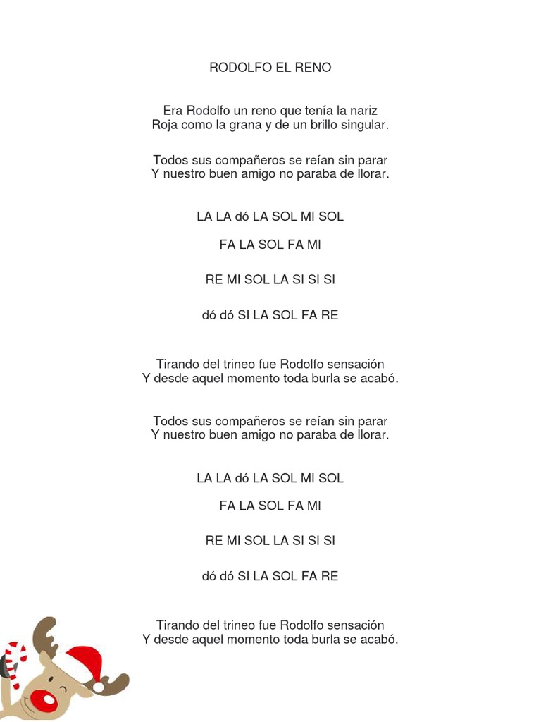 Rodolfo el Reno: Letra y Notas | PDF | Poesía