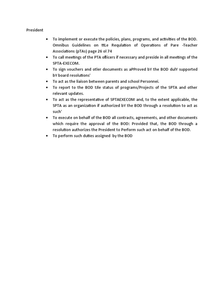 Roles and Responsibilities of PTA Officers | PDF | Justice | Crime ...