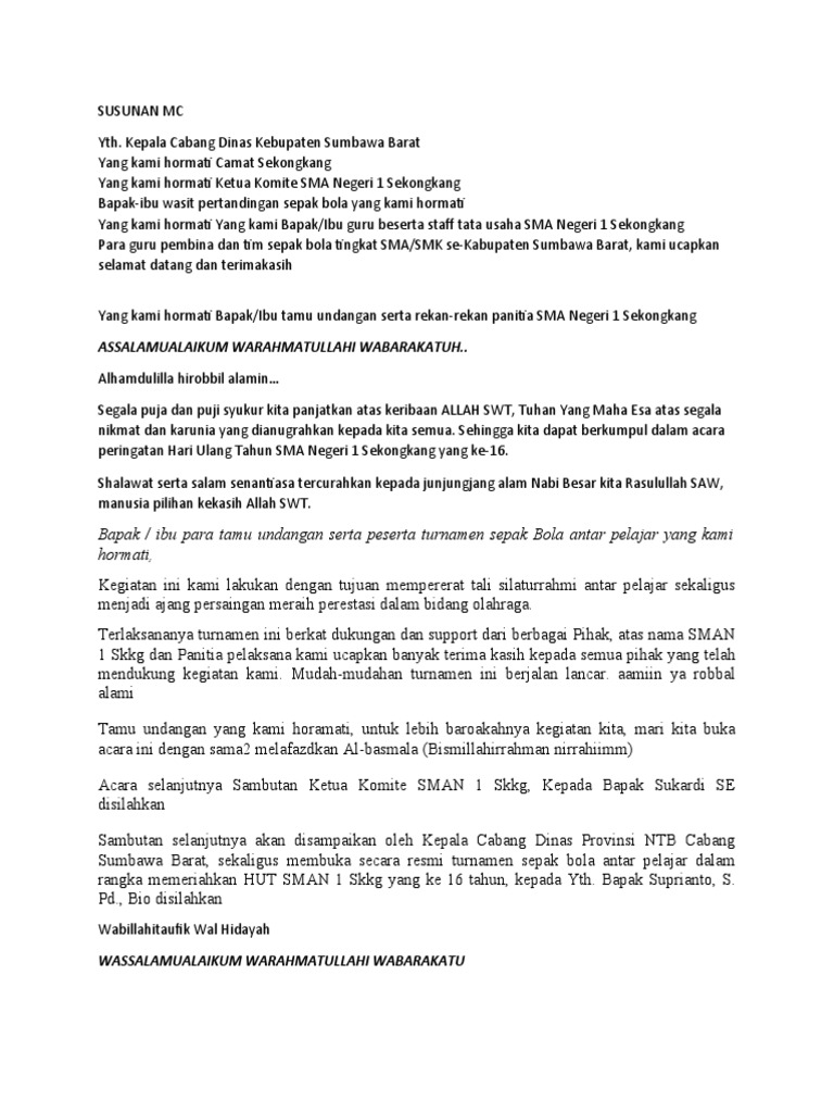 Susunan MC | PDF