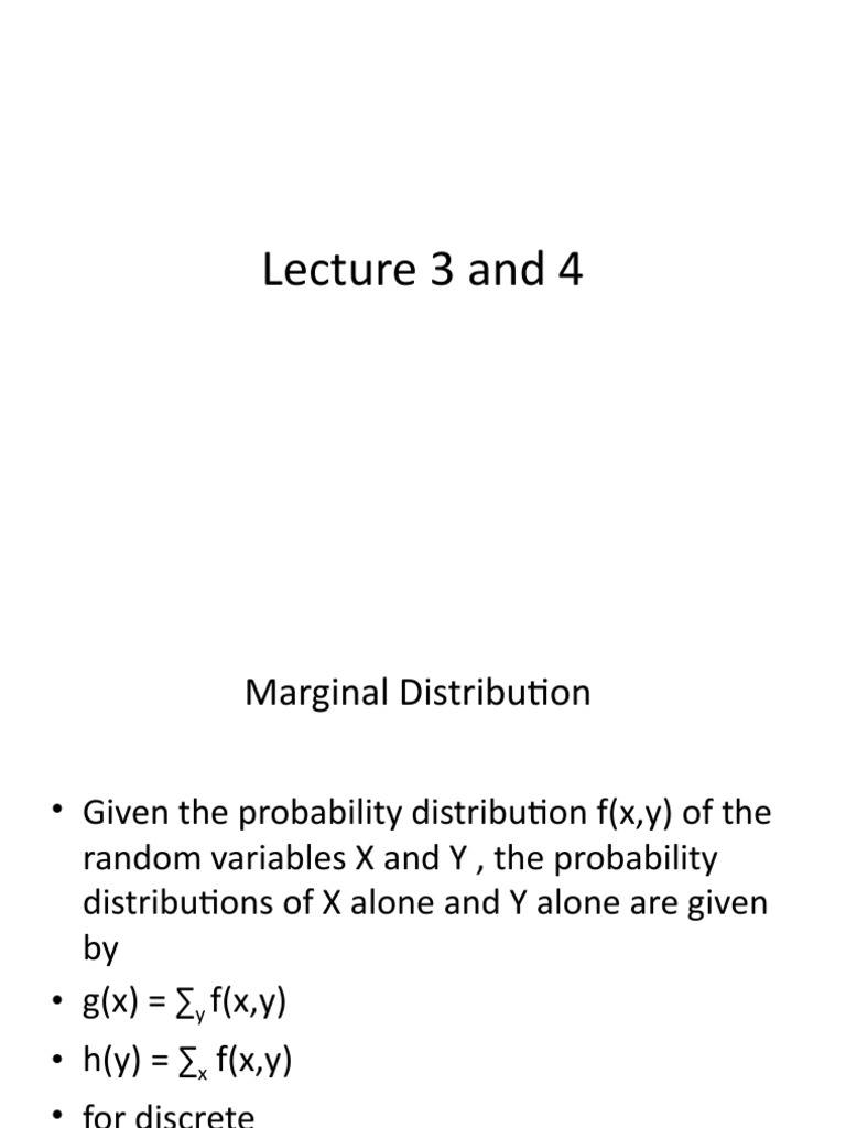 Marginal and Conditional Distributions | PDF | Probability Density ...