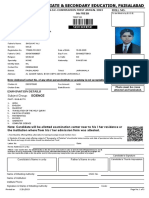 Roll No. Form No.: Private Admission Form S.S.C. Examination First Annual 2023 9th FRESH
