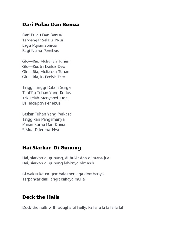 Lirik lagu natal anak pdf holidays christmas
