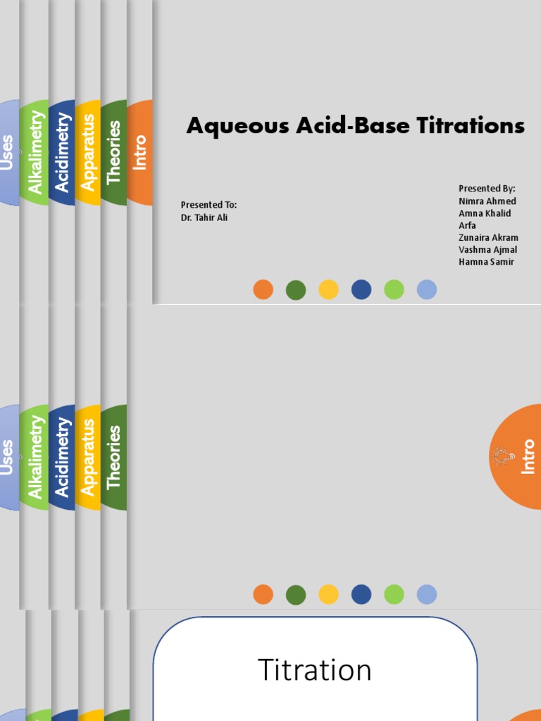 1AAqueous Acid Base Titration PDF Titration Chemistry