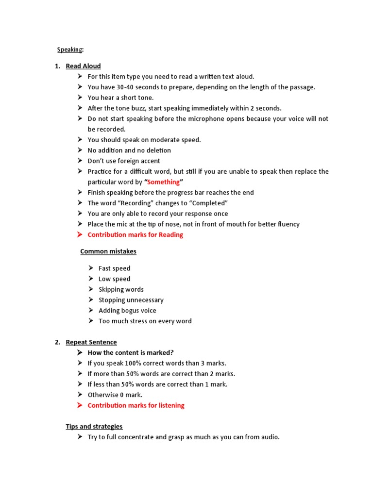 PTE Speaking and Writing Test Guide | PDF | Lecture | Stress (Linguistics)