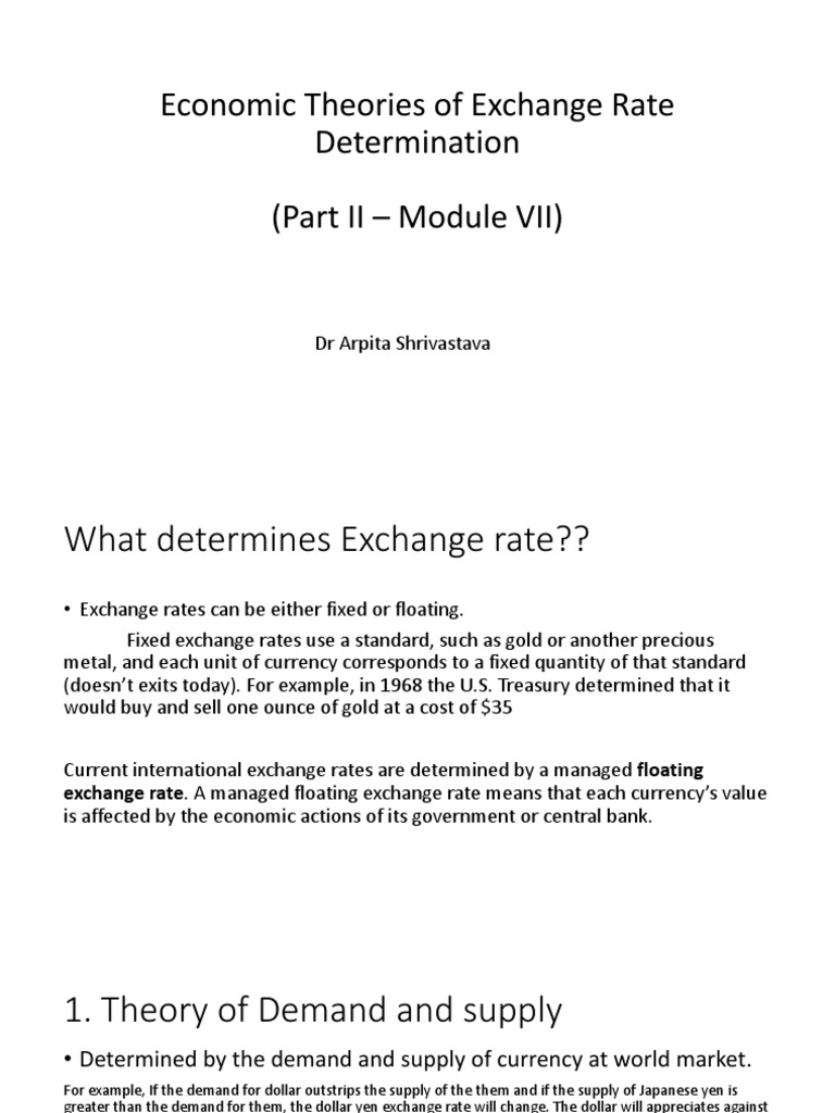 Theories of Exchange Rate Determination | PDF | Purchasing Power Parity ...