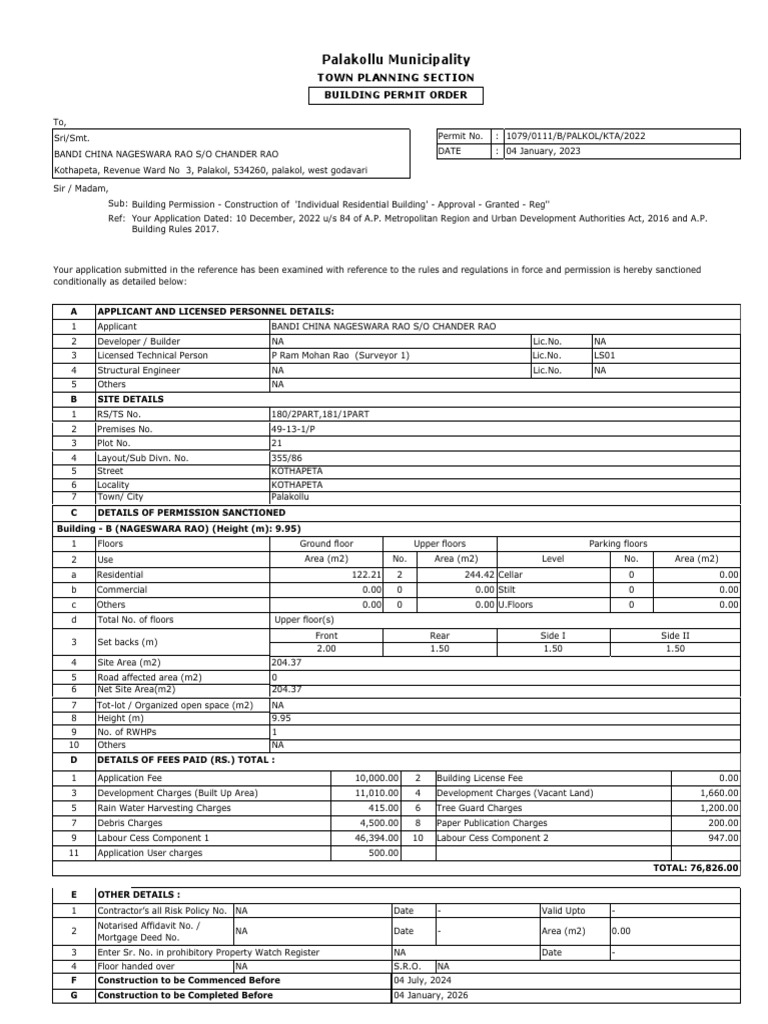 Building Permit Letter PDF