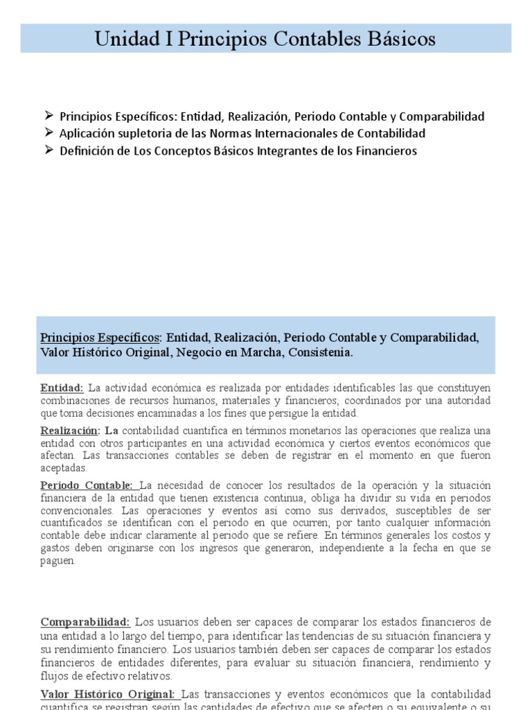 Principios Contables: Realización y Comparabilidad | PDF | Contabilidad ...