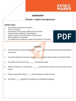 Worksheet: Topic/Chapter - Subject Verb Agreement