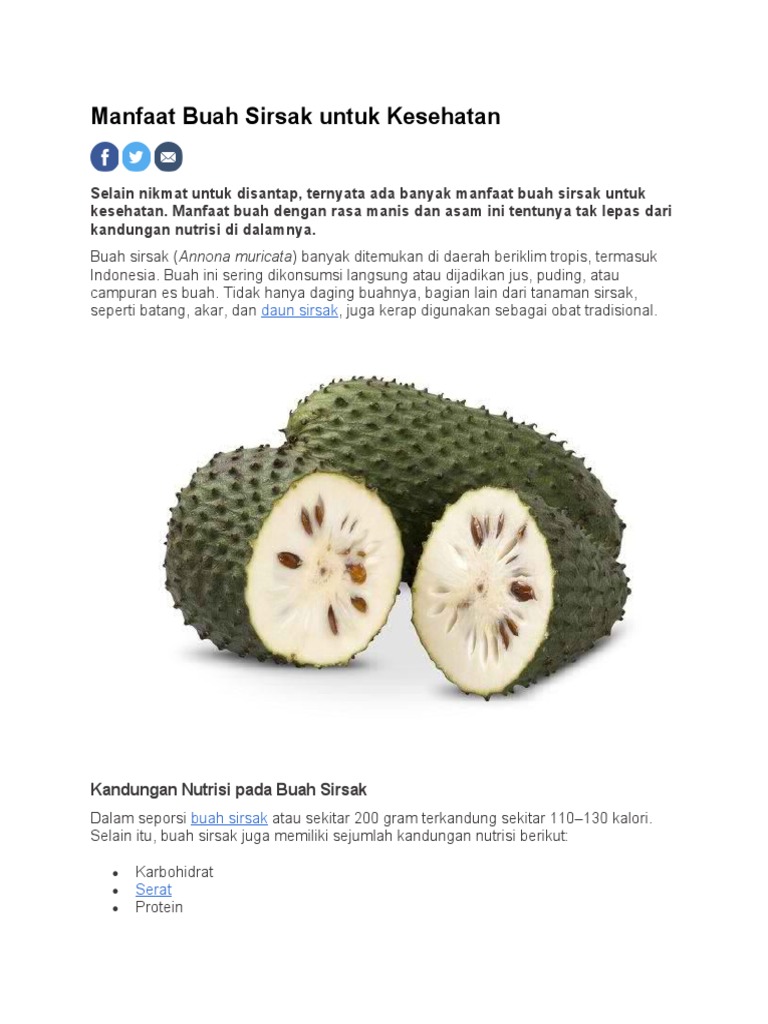 Manfaat Buah Sirsak Untuk Kesehatan PDF