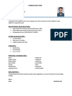 Job Application CV Template Word Doc File With Photo 1