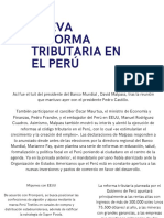 Nueva Reforma Tributaria en El Perú