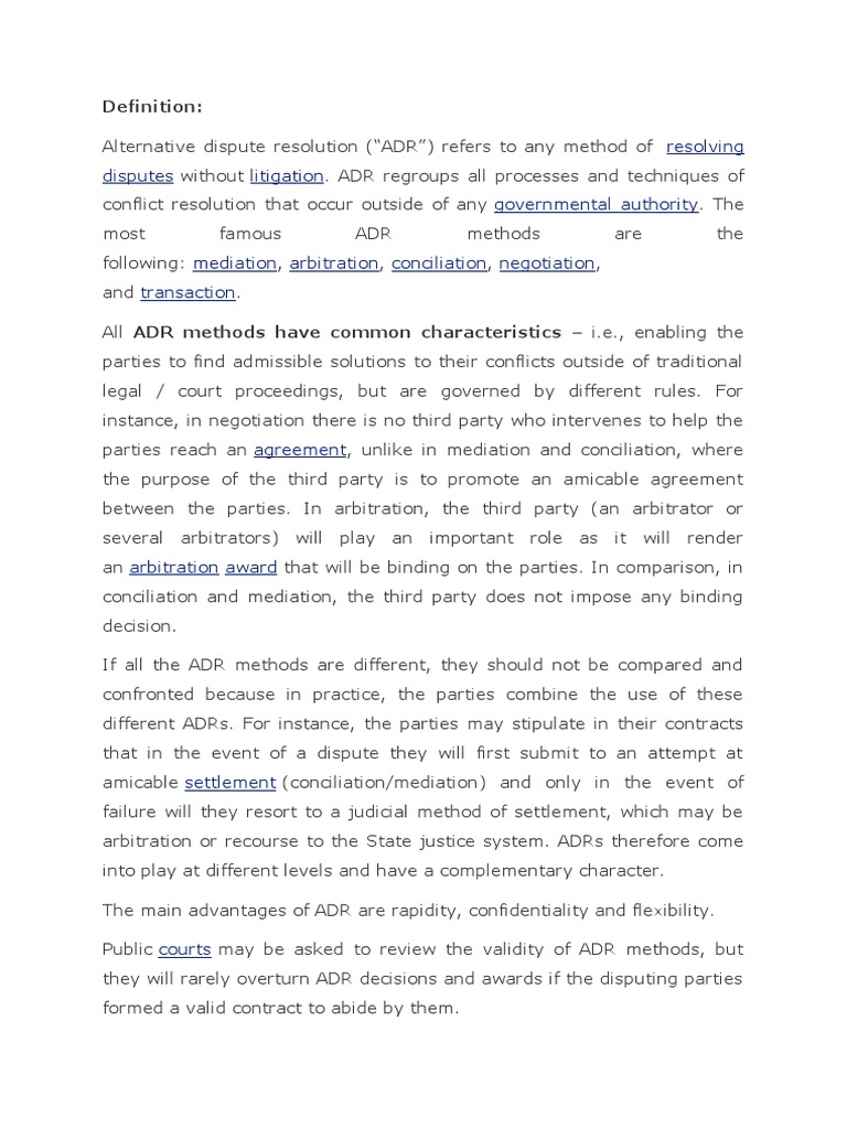 ALTERNATIVE DISPUTE RESOLUTION PDF NOTES visual data 3