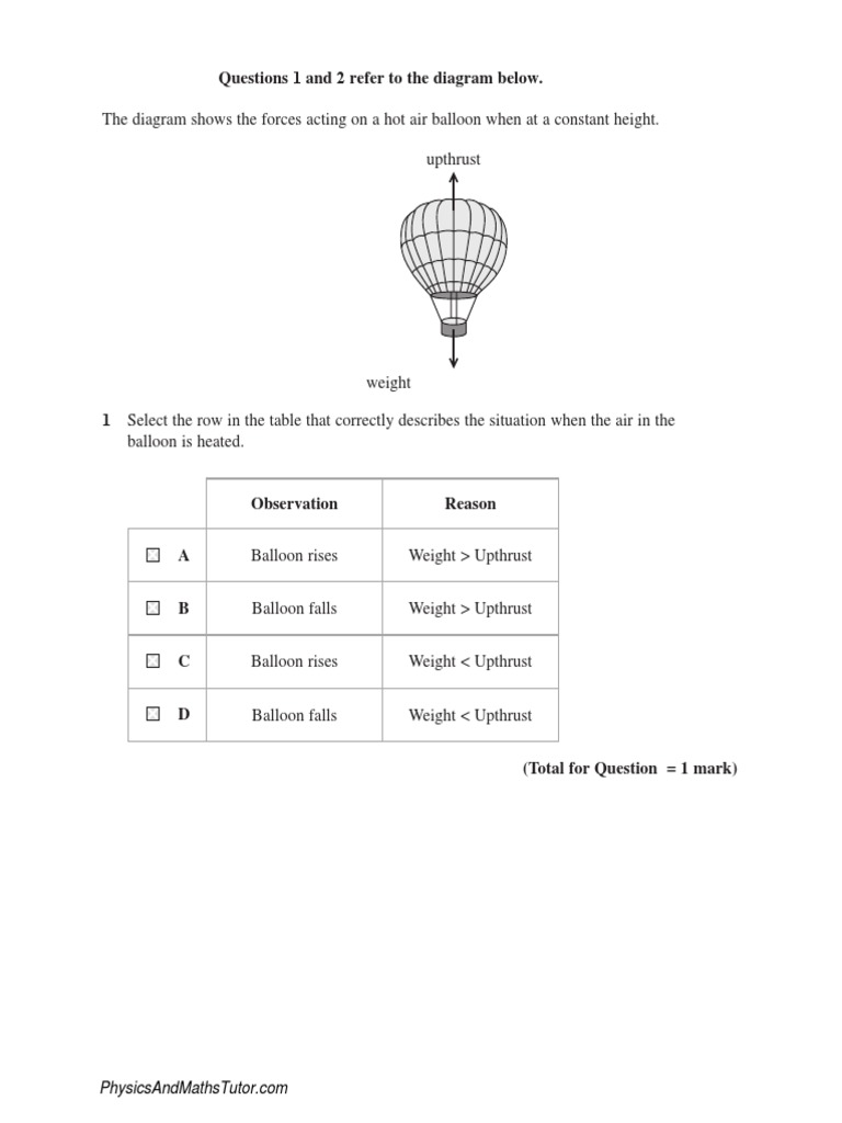 Statics Resolving Forces Multiple Choice Qp Pdf Force