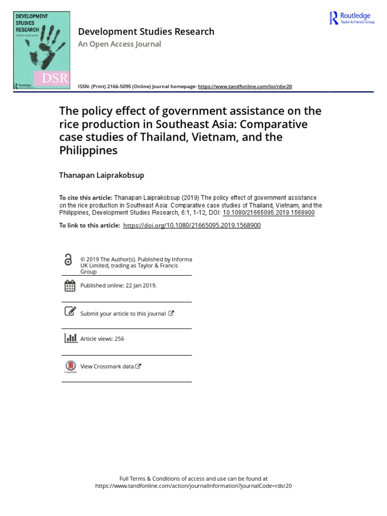 The Policy Effect of Government Assistance On The Rice Production in ...