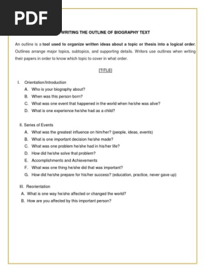 Biography Outline