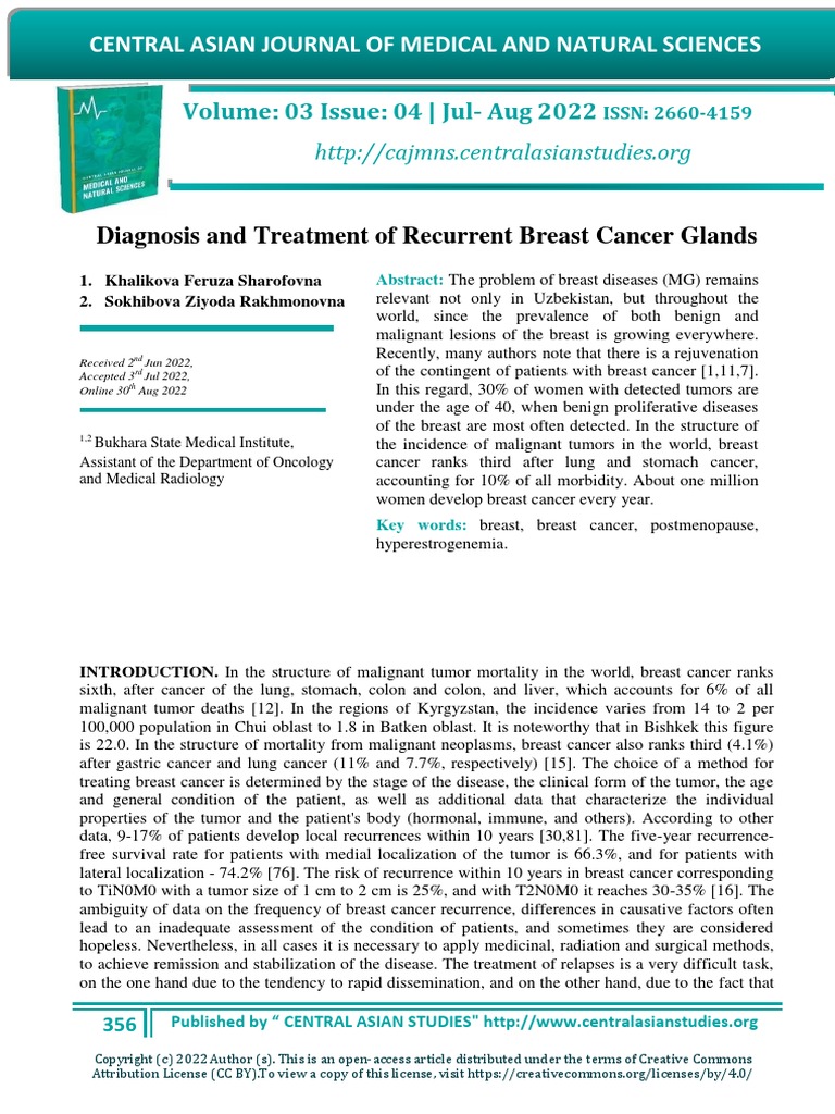 Diagnosis and Treatment of Recurrent Breast Cancer Glands | PDF ...