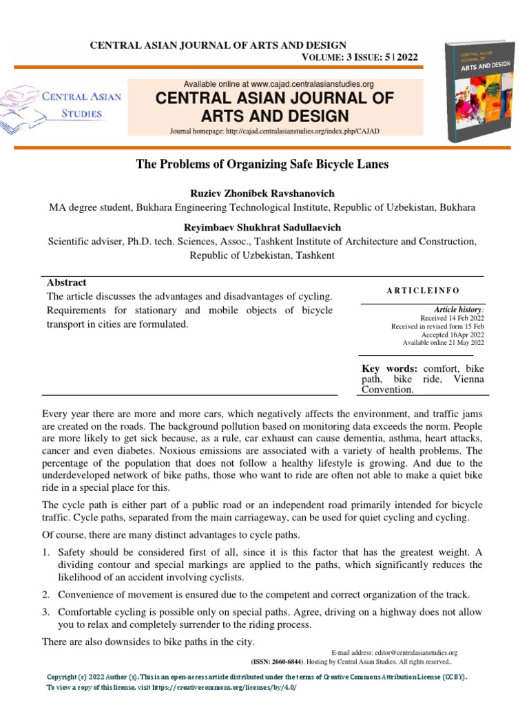 The Problems of Organizing Safe Bicycle Lanes PDF Traffic Cycling