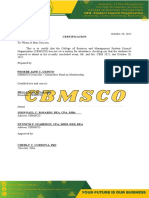 CBMSCO Certification of No Attendance Policy for Recent Event