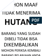 Tidak Menerima Hutang