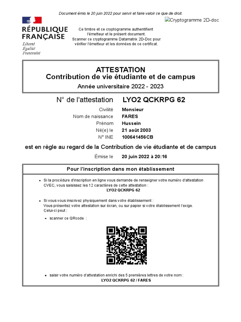 Où Trouver Attestation Cvec – Comment Obtenir La Cvec – XYBAC