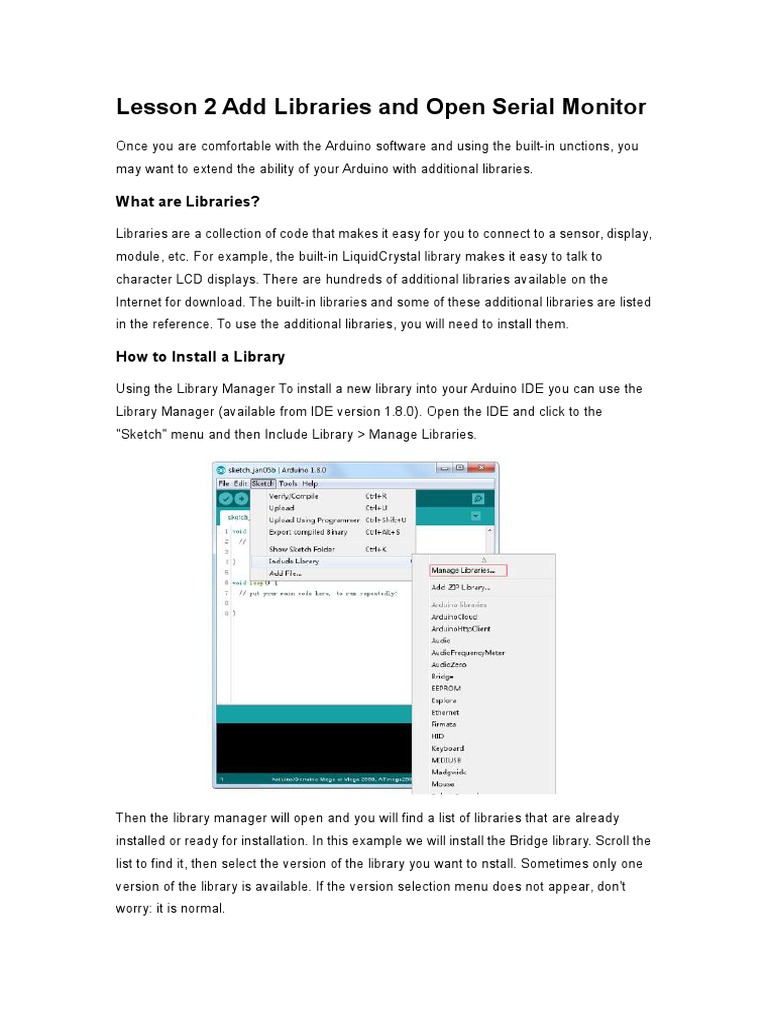 Installing Arduino Serial Libraries | PDF | Arduino | Zip (File Format)