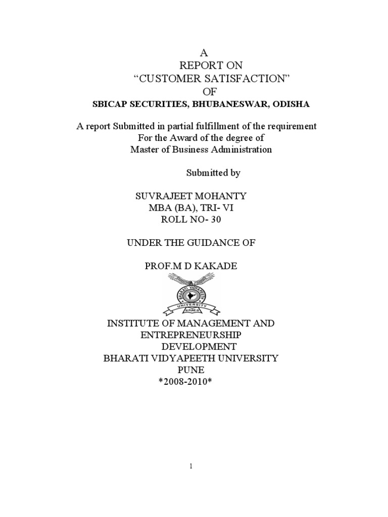 Project Report of Sbicap | PDF