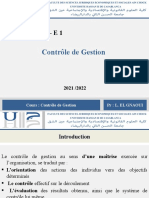 Cours Contrôle de Gestion S6 G - E1. 21 - 22