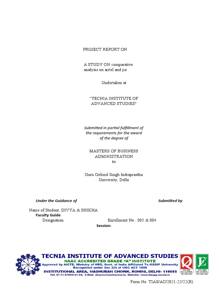 MBA 005 & 004 MINOR PROJECT REPORT(FINANCE) | PDF