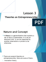 Lesson 3 Theories On Entrepreneurship DANICA