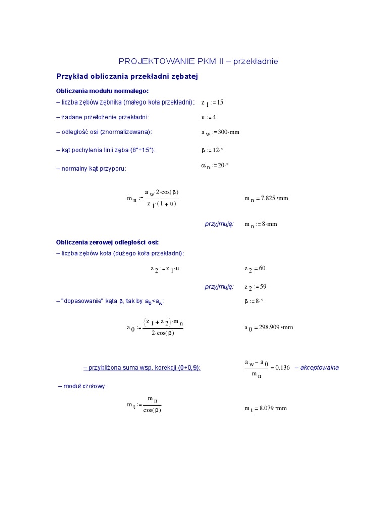 Przekladnia Zebata PDF