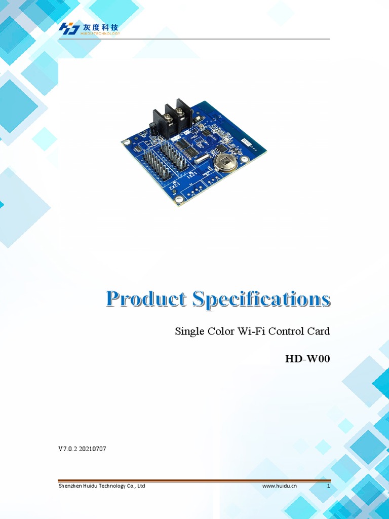 HD-W00 Single Color Wi-Fi Controller | PDF | Wi Fi | Clock