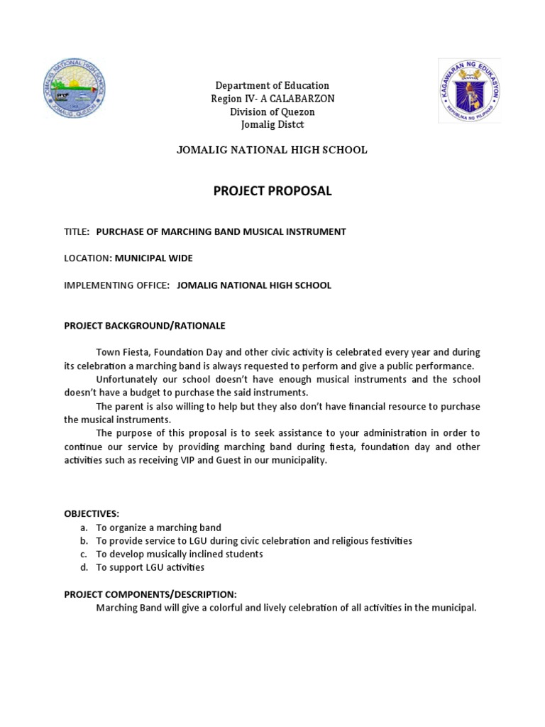 Marching Band Instrument Purchase Proposal | PDF