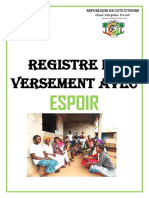 Registre de Versement Avec: Espoir