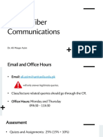 Optical Fiber Communications: Dr. Ali Waqar Azim