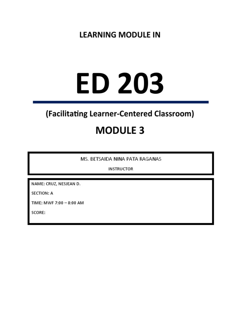Ed203 M3 Output (Cruz) | PDF | Disability | Learning