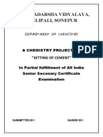 Chemistry Project on Setting of Cement