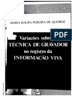 Maria Isaura Pereira de Queiroz - ... Sobre A Técnica de Gravador ... - USP, 1991