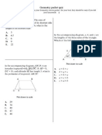 Geometry Packet Quiz