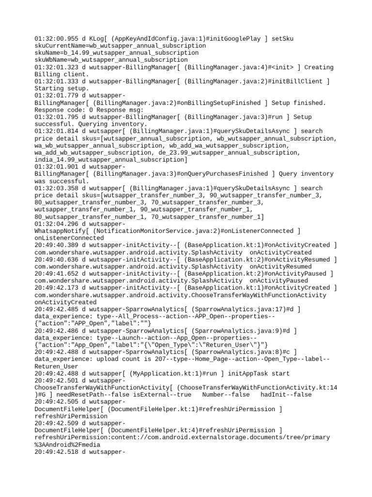 Wutsapper Billing and Activity Log | PDF | Computers