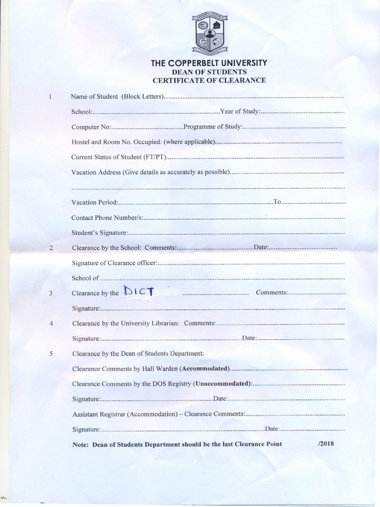 Clearance Form | PDF