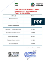 Cronograma Proceso de Encargatura Etapa Ii Promoción Interna Ugel Utcubamba 2023 RVM N°165-2022-MINEDU