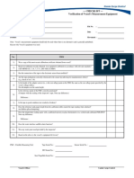 Verification of Vessel's Measurement Equipment - Checklist