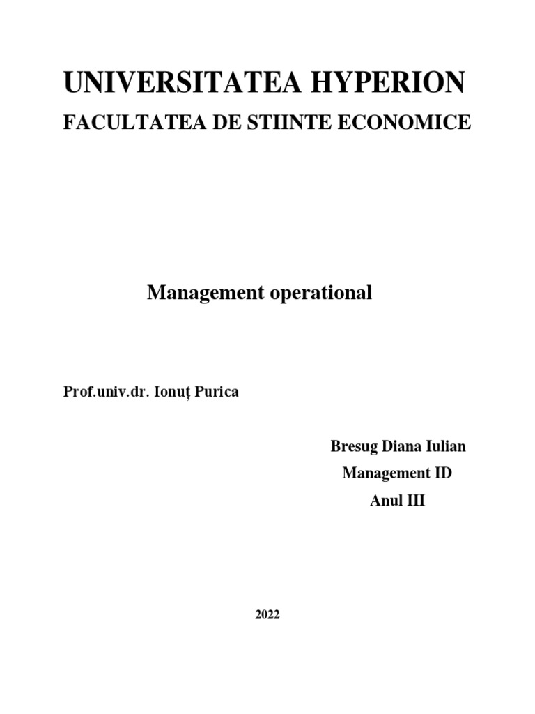 Management Operational | PDF