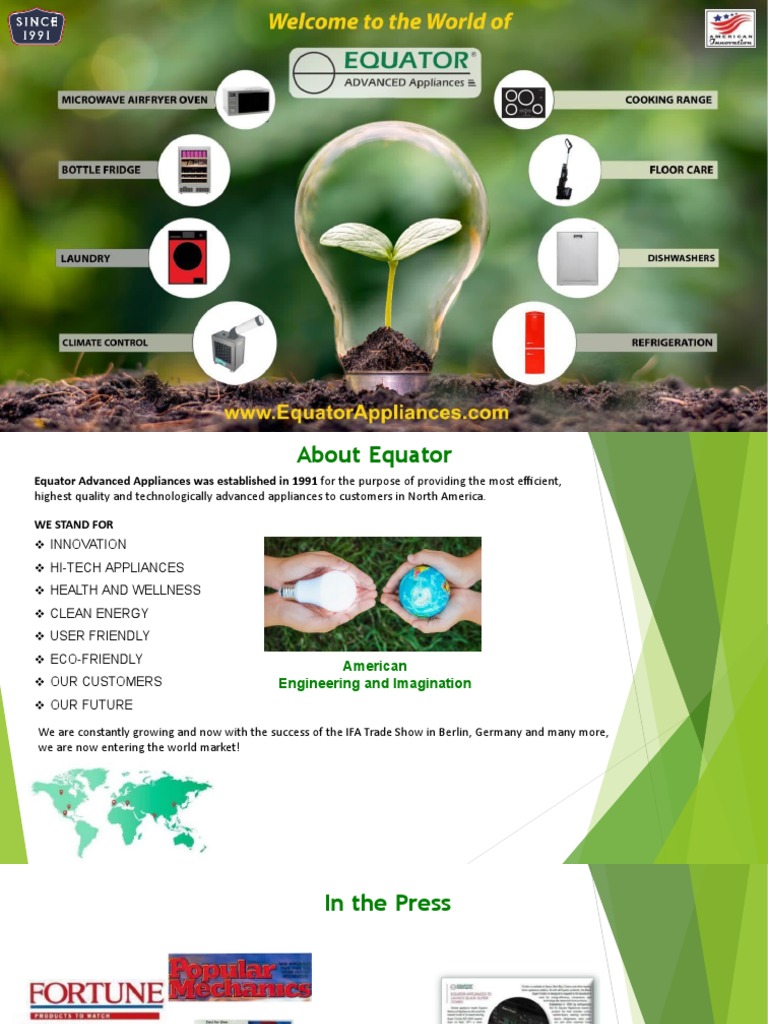 Equator Advanced Appliances Overview | PDF